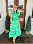 Augusta  Green Midi Dress