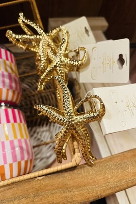 Gold Starfish Claw Clip