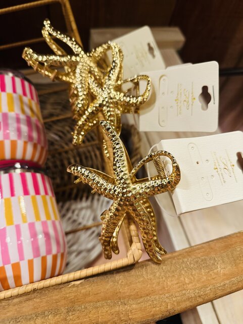 Gold Starfish Claw Clip