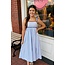 The Uptown Peach Bella Blue Striped Sundress