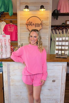 Bella Bubblegum Mock Neck Sweatshirt