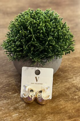 Textured Gold Chunky Hoops