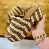 Brown Stripe Platform Shoes