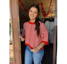 Ruby Red Striped Top