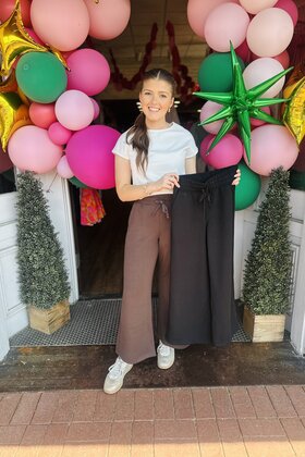 Wide Leg Scuba Pants