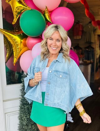 Flowy Crop Jean Jacket