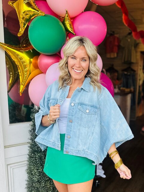 Flowy Crop Jean Jacket