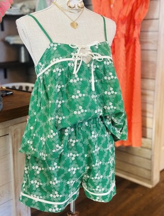 Emerald Bloom Floral Set