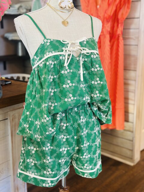 Emerald Bloom Floral Set