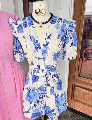 Coastal Garden Belted Romper