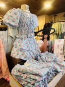 Hibiscus Skies Tiered Mini Skirt