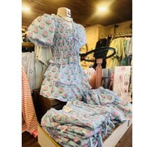 Hibiscus Skies Tiered Mini Skirt