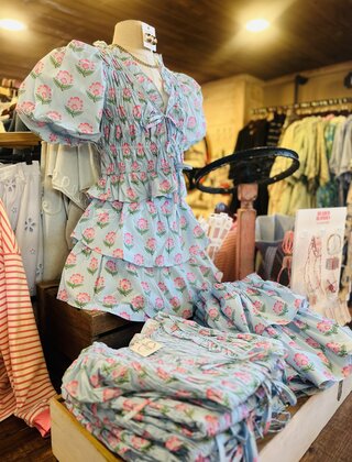 Hibiscus Skies Tiered Mini Skirt