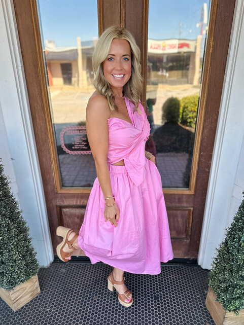 Main Character Bow Midi Dress