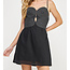 The Uptown Peach Delicate Stitch Mini Dress - Black