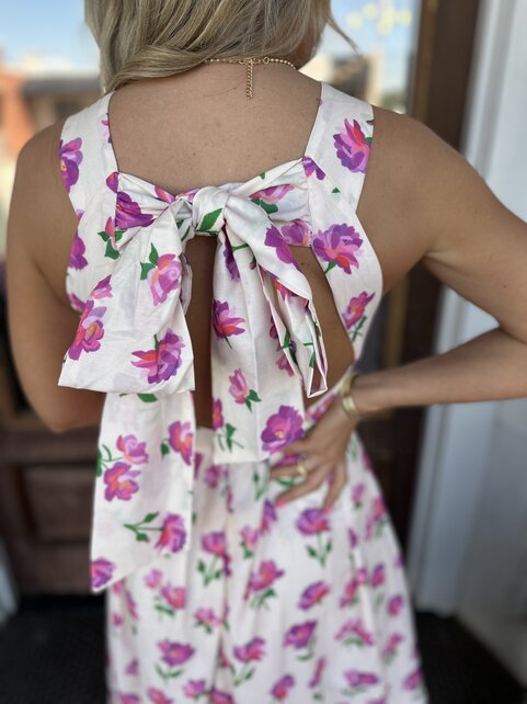 Petal Whispers Bow Back Midi Dress