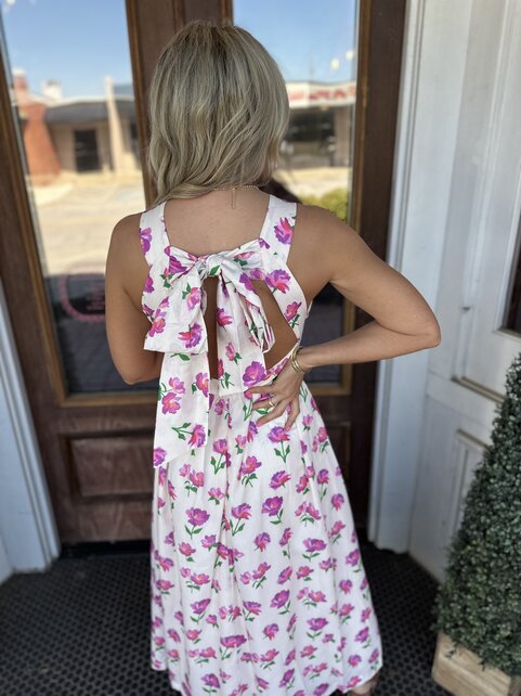 Petal Whispers Bow Back Midi Dress