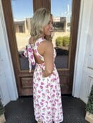 Petal Whispers Bow Back Midi Dress