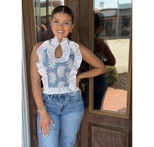 Lavender Blossom Keyhole Halter Top