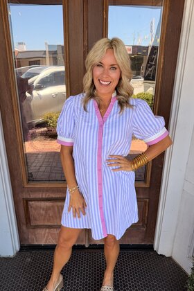Lavender Candy Stripe Dress