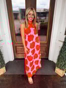 Tropical Glow Halter Dress