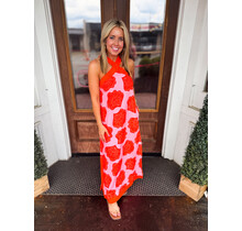 Tropical Glow Halter Dress