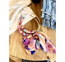 Fuchsia Scarf Wrapped Necklace