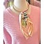 The Uptown Peach Ivory Wrapped Scarf Necklace