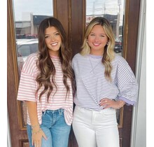 Simple Lavender Striped Tee