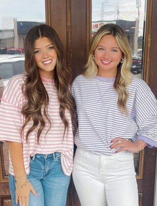 Simple Lavender Striped Tee