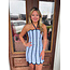 The Uptown Peach Seaside Pinstripe Mini Dress