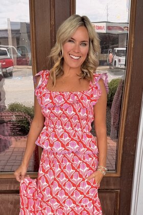 Coral Bloom Top