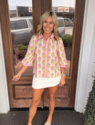 Floral Fun Button Blouse