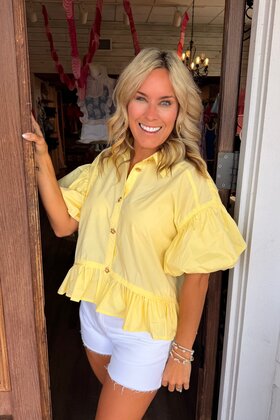 Lemon Drop Ruffle Top