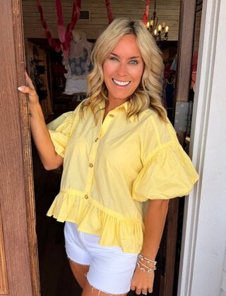 Lemon Drop Ruffle Top