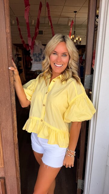 Lemon Drop Ruffle Top