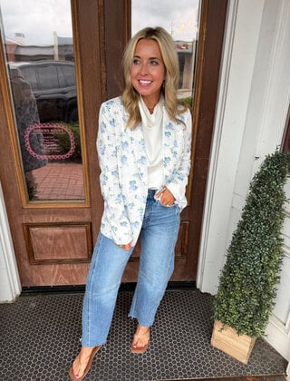 Blue Floral Blazer