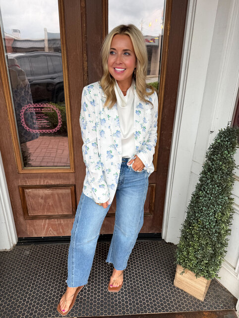 Blue Floral Blazer