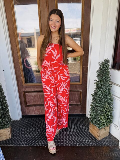 Cabana Coral Strapless Top