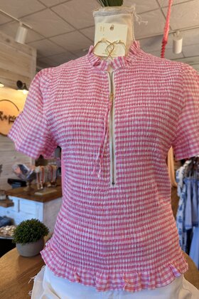 Pink Picnic Smocked Blouse