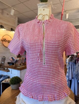 Pink Picnic Smocked Blouse