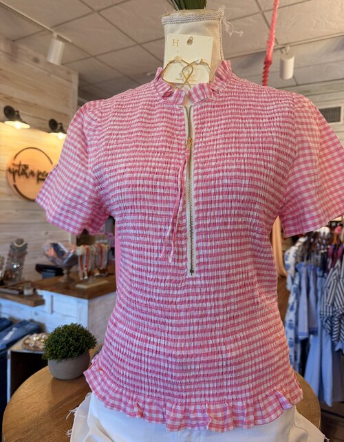Pink Picnic Smocked Blouse