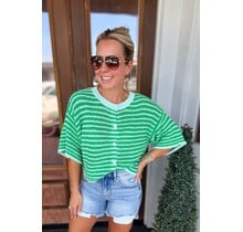 Kelly Green Button Knit Cardigan