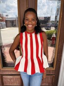 Red and White Ruffled Tank