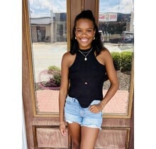 Black Flower Knit Tank