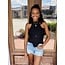 The Uptown Peach Black Flower Knit Tank