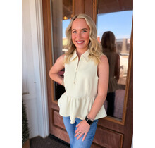 Cristian’s Cream Ruffle Top