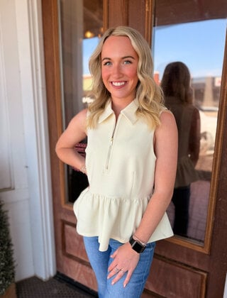 Cristian’s Cream Ruffle Top