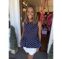 Midnight Polka Dot Top