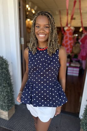 Midnight Polka Dot Top